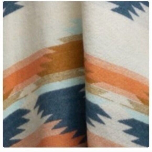 Boho Southwestern Aztec Fringe Shawl Wrap Blanket Scarf Poncho - Picture 5 of 5